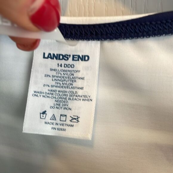 Lands' End Women's DDD-Cup Chlorine Resistant High Neck Tankini-14 💙💙 - Picture 6 of 7